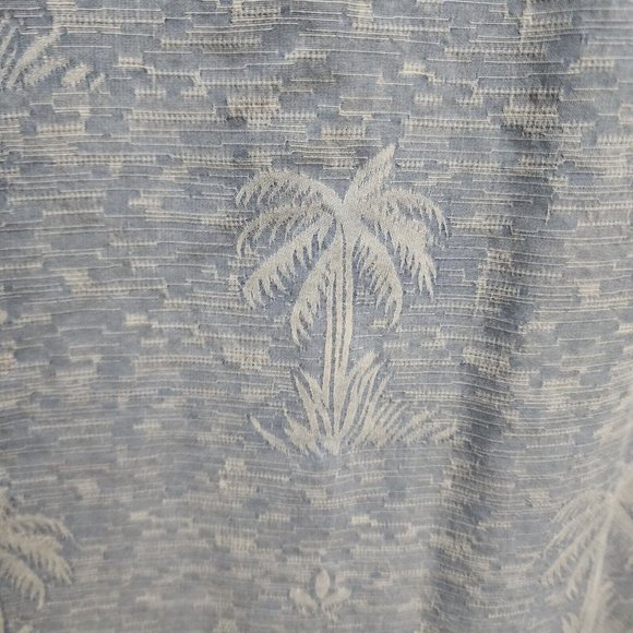 Tommy Bahama Hawaiian Floral Palm Tree Blue Button Shirt Silk Luau Camp Size XL - Picture 10 of 12